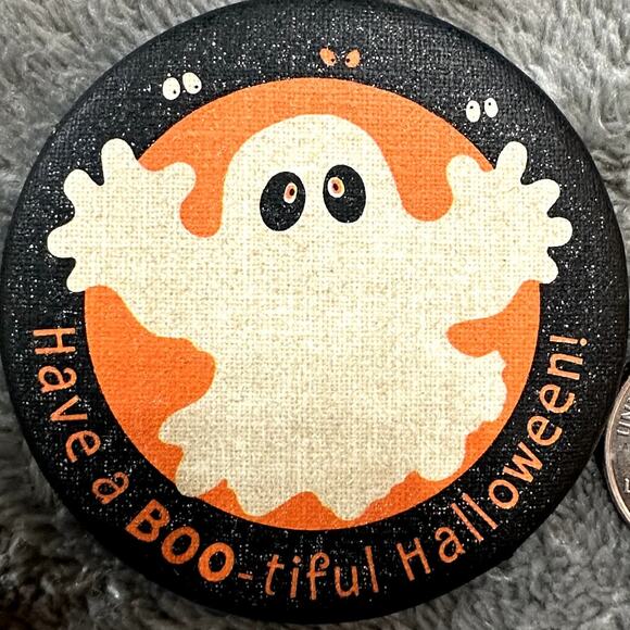 Vintage Hallmark Halloween Have a Boo-Tiful Halloween Pin Back Button USA Made - Picture 1 of 3